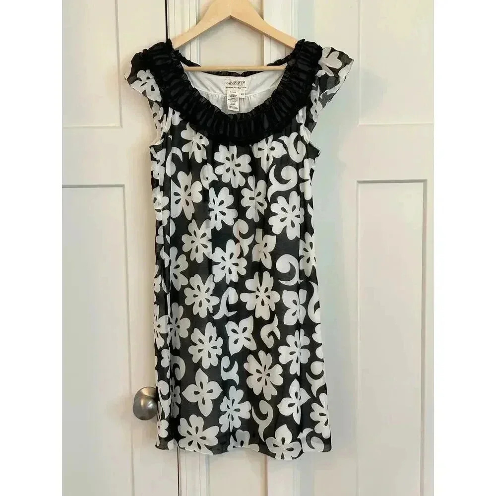 m.s.s.p. aline sleeveless silk blend sundress size xs